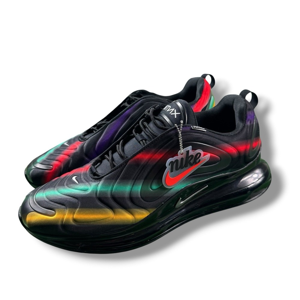 Nike Air Max 720 Black Neon Streaks AO2924-023 Athletic Sneaker Mens US 15 GUC